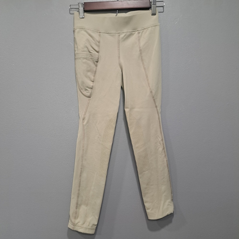 Dover Saddlery Tan Equestrian Riding Tights Silicone Knee‎ Patch Breeches Small